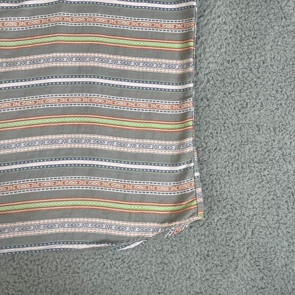 Carbon2Cobalt Shirt Mens XL Gray Green Button Short Sleeve Pocket  Aztec Tribal - Picture 7 of 12